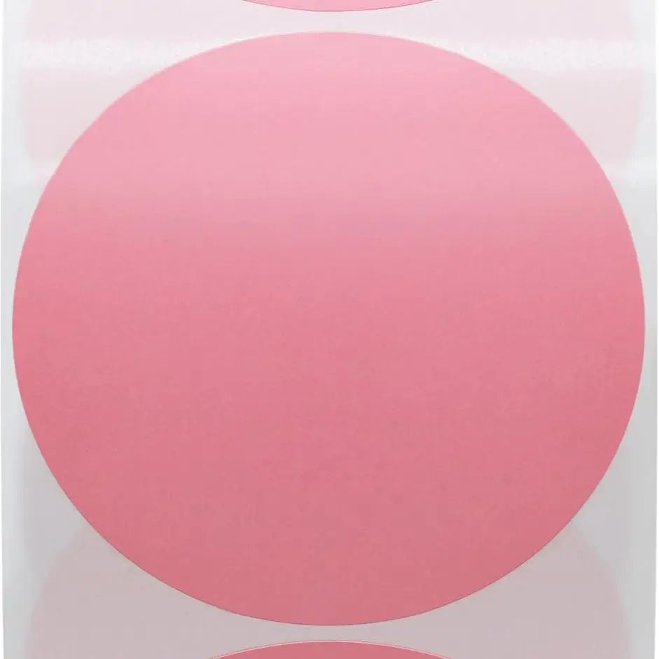 Pink 2 Inch Color Thermal Printer Stickers Direct Thermal Labels Round Adhesive Paper Roll 750 Pieces Per Roll