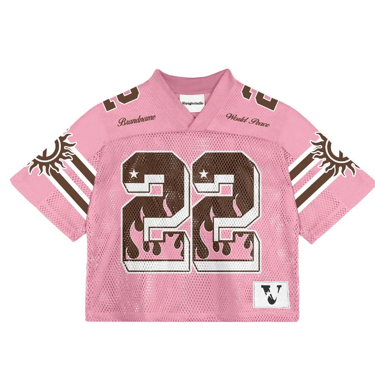 Custom Vintage Mesh American Football Jersey V-Neck Sublimated Print Boxy Fit Street Style for Unisex MegaBDM