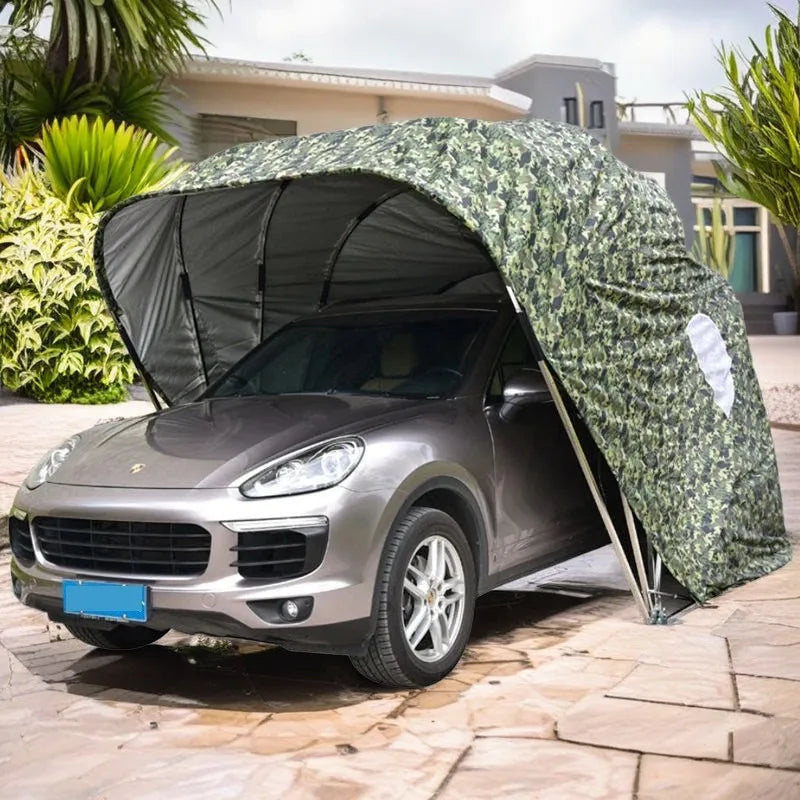 Versatile Automatic & Manual Folding Outdoor Steel Garage Canopy with Easy Install for Cars & Vehicles