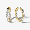 Sparkle Inside Out CZ Hoop 925 Sterling Silver Bridal Women Luxury Jewelry Earrings