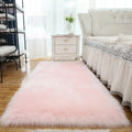 Custom White Pink Gray Soft Fluffy Thick Long Hair Faux Fur Carpet for Bedroom Living Room Camping Car Any Shape Window Rug