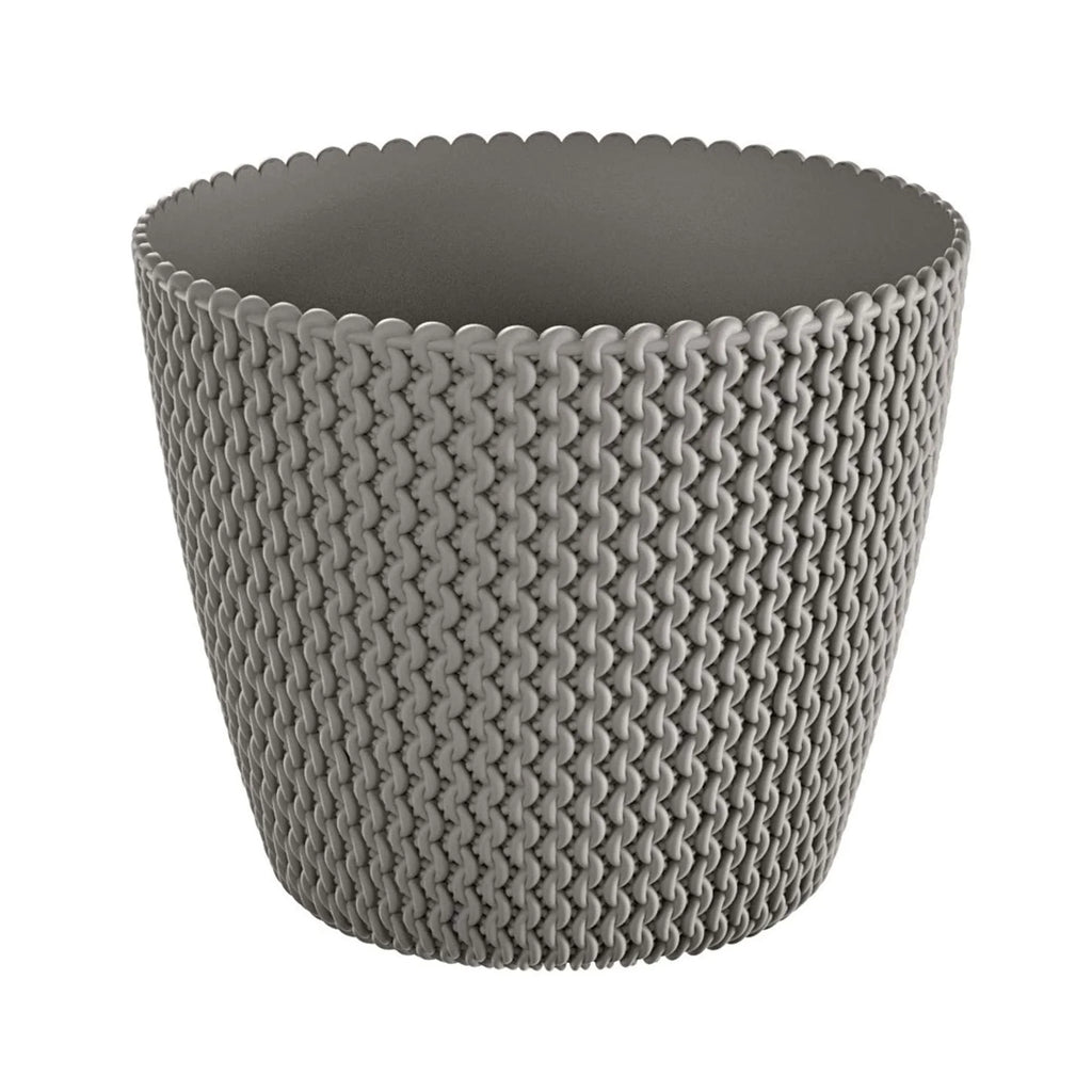 Prosperplast Splofy 5L round plastic flower pot in grey 21.8 x 18.4 cm