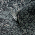 Made in Germany - Wallpaper rolls Natural Green Black Silver Metallic - Non Woven Vinyl - Wallpaper Floral - 1005 x 053 m