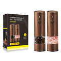 New Plastic Salt & Pepper Grinder Set USB Rechargeable Eco-Friendly Electric Pepper Mill with Light