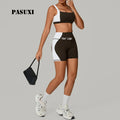 PASUXI Wholesale Women's Backless Yoga Suit Quick-Dry Fitness Set Medium Support Workout Outfit 2-Piece Gym Workout Outfit