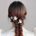Handmade Women's Wedding Hair Accessories Leaf Flower Hair Pin Set with Polyester Clay Alloy Girl Hairgrips Cross-Border Design