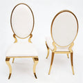 Wholesale Luxury Royal Gold Wedding Interchangeable Cushion High-End Metal Stainless Steel Chair for Dining Events