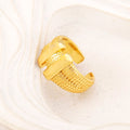 QIKU Vintage H Shape Gold/Silver Color Adjustable Opening Wide Rings Women Copper Jewelry Accessory Gift Wholesale Dropshipping