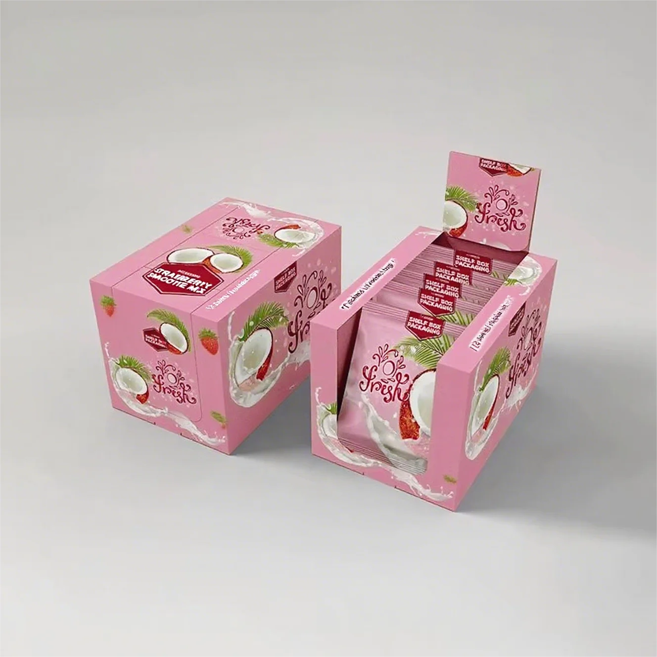 Custom Supermarket Cardboard Paper Display Box Counter Top Fruit Stand with Embossing for Retail Store & Food Industry