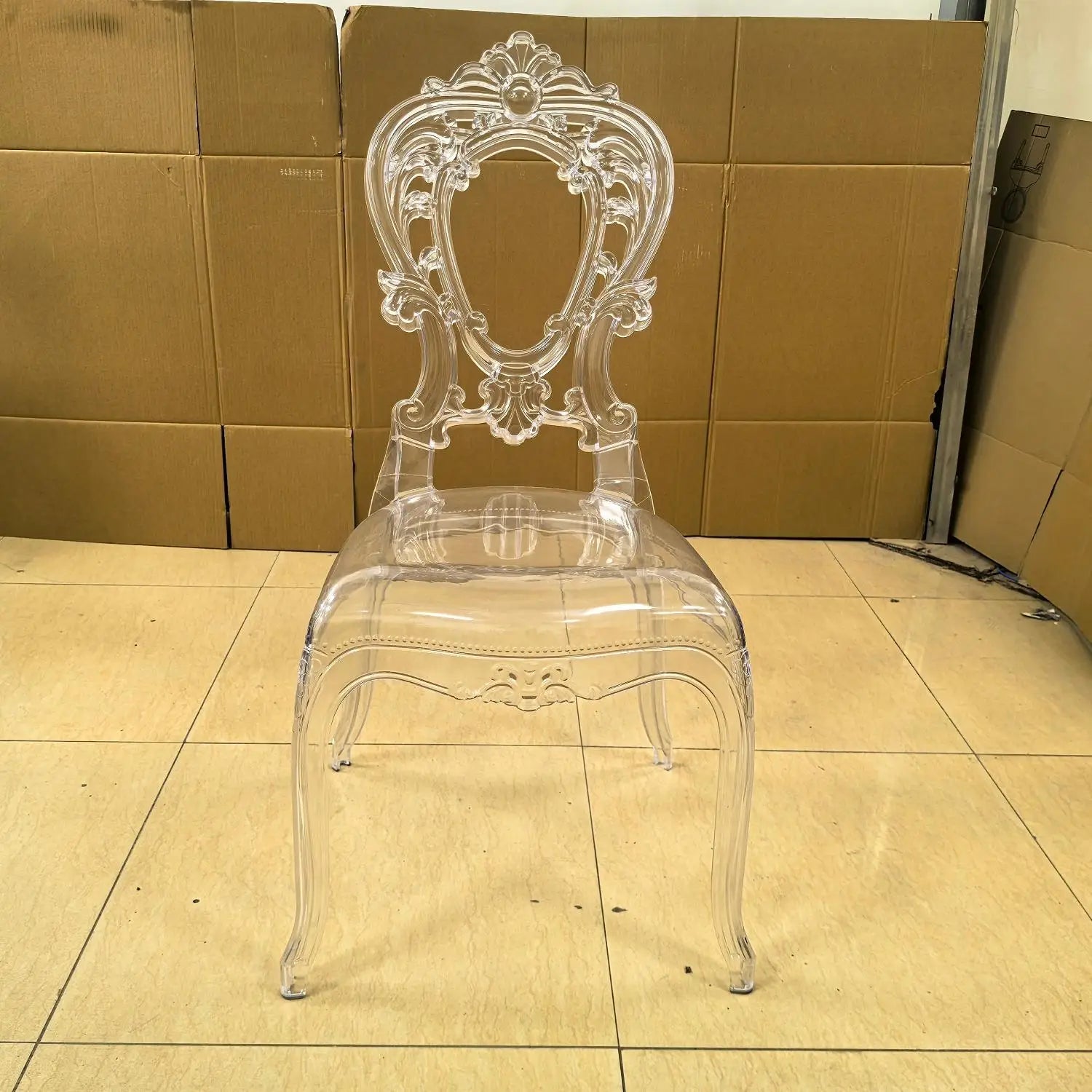 Hot Sales Cheap Durabel Beautiful Crystal clear Resin Princess Chairs Transparent Crystal Chair