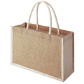 Eco Friendly Wholesale Natural Reusable Inner Lamination Laminated Linen Hessian Beach Grocery Shopping Jute Burlap Tote Bag