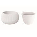 Splofy Bowl round plastic planter with reservoir in white 23.9 (length) x 23.9 (width) x 16.1 (height) cm
