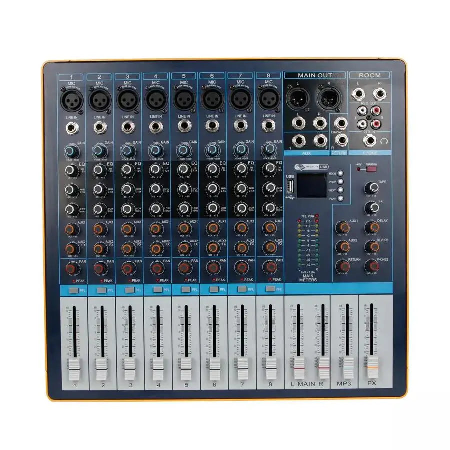 Depusheng AG8 Professional 8-channel Audio Mixer With MP3 Playback Digital Audio Mixer