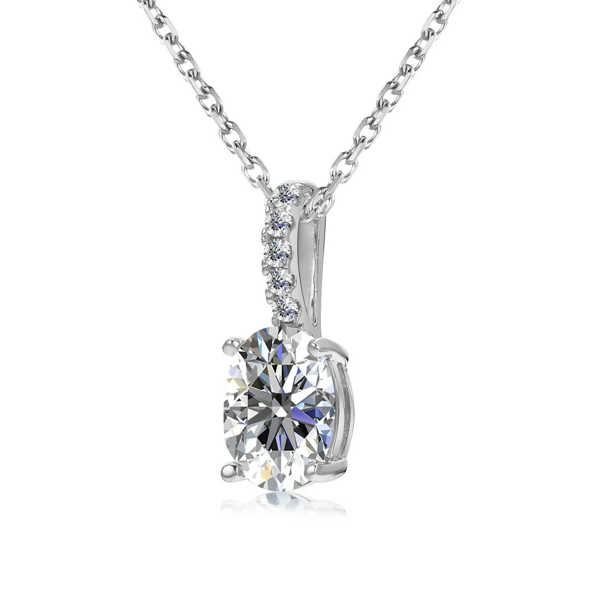 Brilliant GRA Certified Moissanite Diamond 925 Sterling Silver Simple Ladies Pendant Necklace Destiny Jewellery
