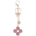 Cute Bling Diamond Crown Four Leaf Clover Flower Keychain Crystal Rhinestone Lucky Bow Keyring Glitter Key Chain for Women Girl