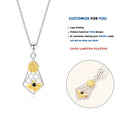 DY925 Cute Crystal Bee Sunflower Necklace Fashion Hollow Honeycomb Pendants Silver Color Chain Necklaces for Women