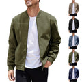 High-quality Autumn Suede Fabric Solid-color Fashionable Men's Zipper Jacket Casual Retro Long-sleeved Cardigan Coat for Men MegaBDM