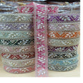 Custom Made 17-Color Organza Ribbons with Pearls Attached Machine Embroidered Laces for Ladies Garments 100% Cotton