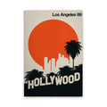 Made In Germany - Home Decor Canvas Picture Retro Los Angeles - Wall Painting Mural In Cream And Black - Stretcher Frame Art