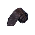 Coffee White Square Pattern Jacquard Woven Handmade Tie