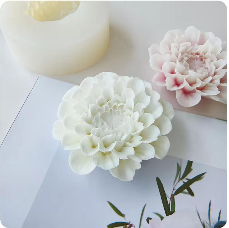 Large Peony Flower Silicone Candle Mold Handmade 3D Rose Candle Soap Plaster Resin Baking Tool Home Decor Gift