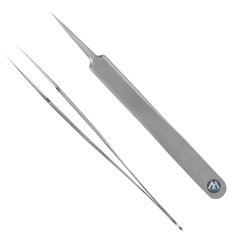 Professional Precision Sharp Needle Nose Tweezers Blackhead Whitehead Remover Eyelash Pimple Popper Fat Particles Remover Black