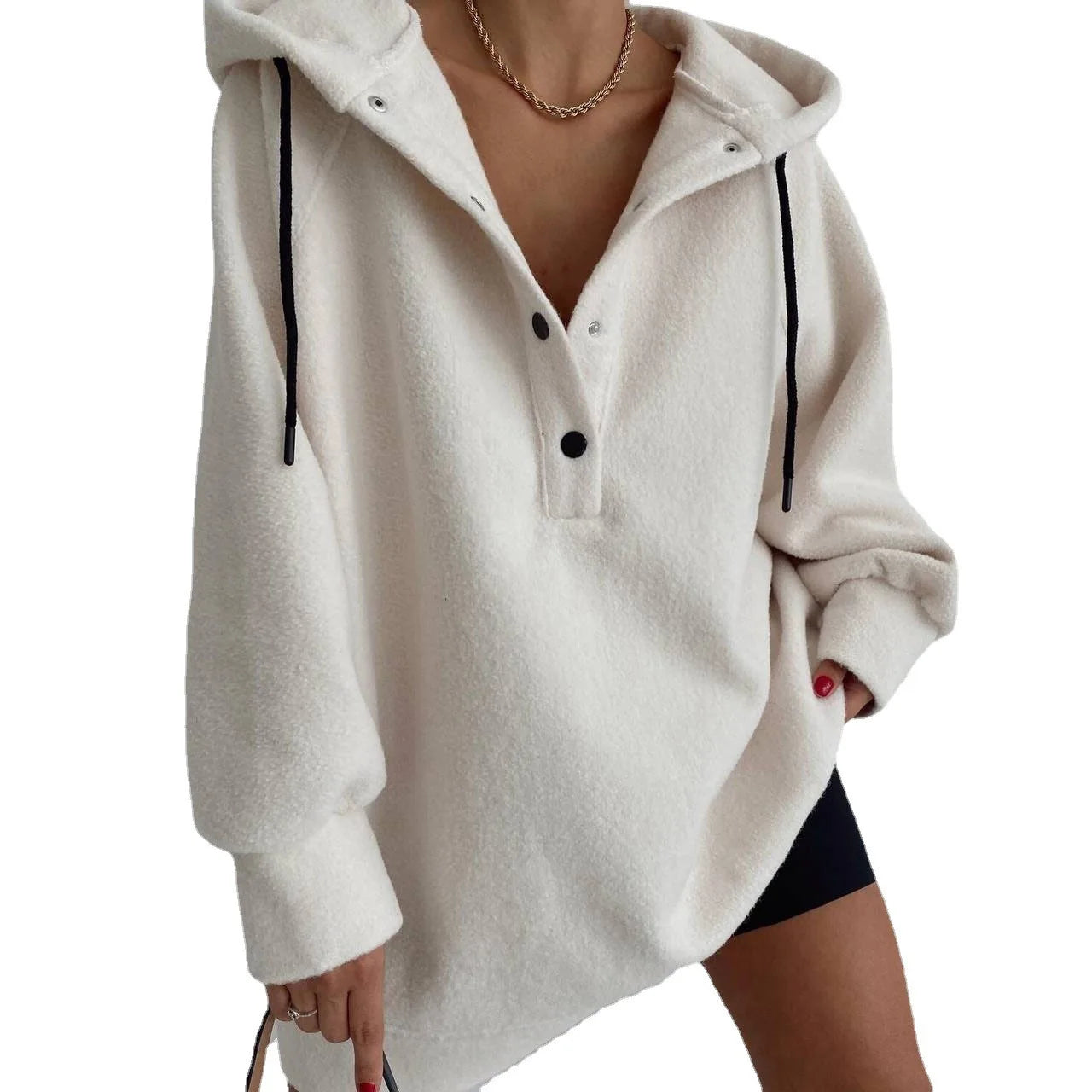 Custom Casual Autumn Winter Long Sleeve Drawstring Oversized Gray Solid Color Cotton Acid Wash Crop Top Full Zip up Hoodie Women