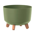 Earth green flower pot without reservoir GRACIA collection 29cm x 29cm x 22cm capacity of 9.8 L.
