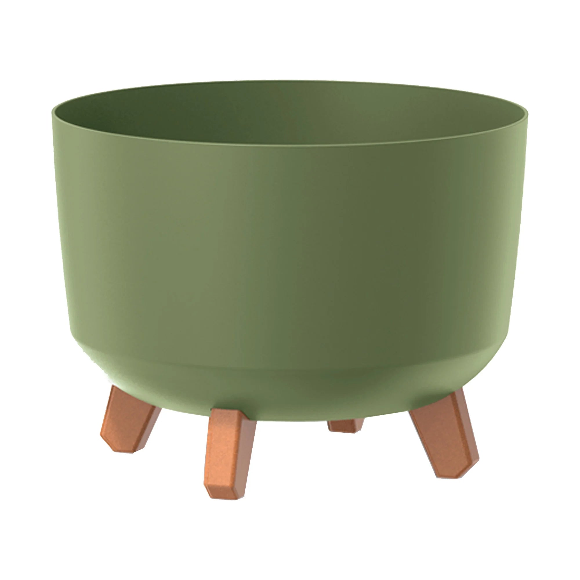 Earth green flower pot without reservoir GRACIA collection 29cm x 29cm x 22cm capacity of 9.8 L.