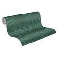 Made in Germany Floral Palm Leaves Dark Green Non Woven Vinyl Wallpaper Rolls for Living Room & Hotel Use-10.05x0.53m