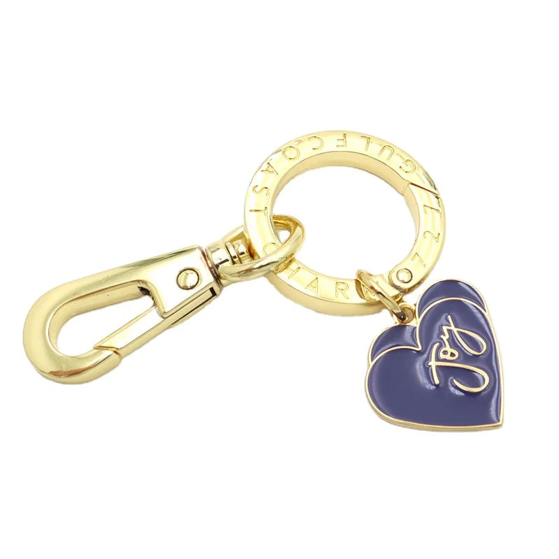 Popular Promotion Carabiner Keychain Luxury Accessories Custom Enamel logo Tag with O Ring Clasp and Snap Clip Hook for Bag