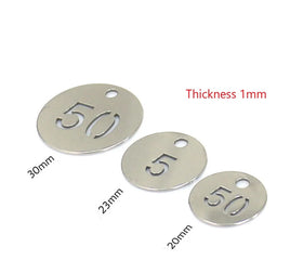 Key Tag Number Keychain1 to 100 Stainless Steel 30mm KeyTag Key Ring for Dormitory House Lockers Metal Number ID Tag Key Chains