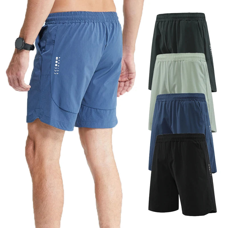 Casual Athletic Printed Nylon Shorts Breathable Mesh Spliced Fitness Quick Dry 7 Inch  Training Men's Shorts