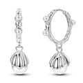MULA Silver Seashell Pearl Earrings Elegant Alloy Jewelry with Zircon for Engagement Wedding Anniversary or Party Gift