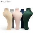 WYP Customized Elegant Suede Leather Jewelry Necklace Display Bust Jewelry Display Women Mannequin