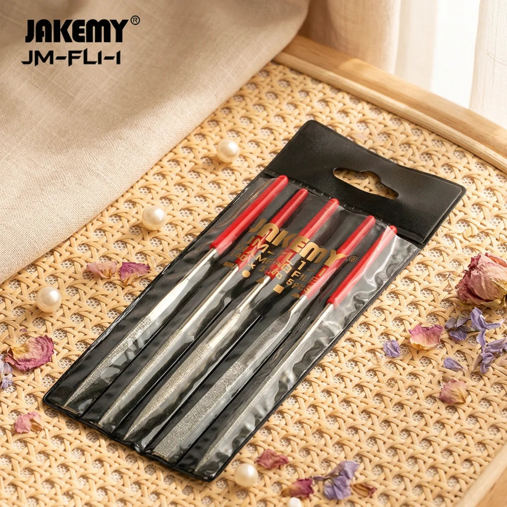 For JM-FL1-1 DIY Diamond Needle File Set 5 Pcs Precision Files for Mold Glass Deburring Edge Chamfering MegaBDM
