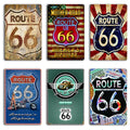 Customized Printing Metal Retro Signs Wall Hanging Vantage Sign Route 66