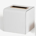 Modern Square Tissue Box Organizer Tissue Box Cover PU Leather Paper Holder for Bedroom Dresser Office Desk