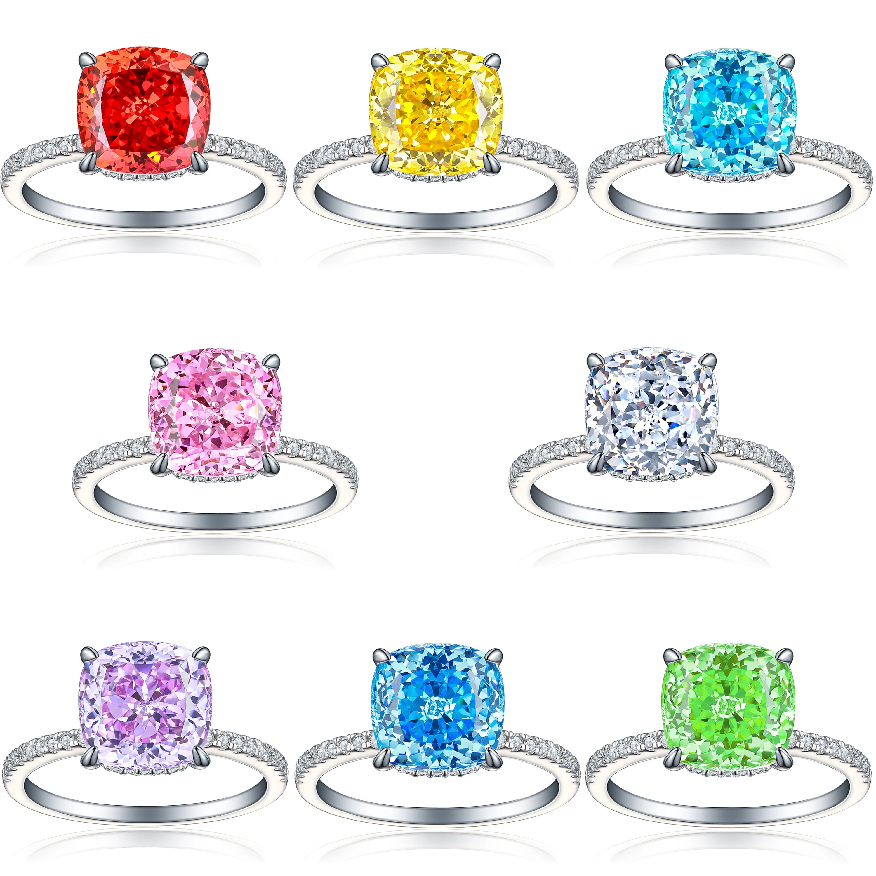 Luxury Dainty Minimalist Engagement Wedding Zircon Ring Women 925 Sterling Silver CZ Finger Rings for Party