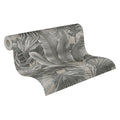 Made in Germany - Wallpaper rolls Jungle Grey Beige Black - Non Woven Vinyl - Wallpaper Leaves for Walls - 1005 x 053 m