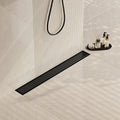US CUPC Certified Recessed Linear Shower Drain 24 Inch Black Long Floor Drain Stainless Steel Ships From US