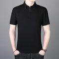 Summer Cotton Men's Short Sleeve T-shirt Comfortable Skin-friendly Thin Solid Color  Men's Polo Shirt
