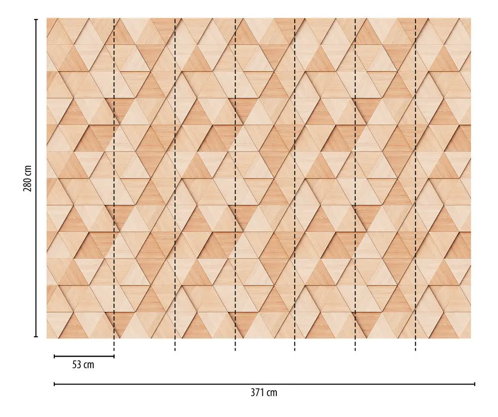 Made in Germany Photo Wallpaper Murals 3D Beige Non Woven Vinyl Wall Mural Geometric Large Format for Hotel Bulk - 371 x 280 m