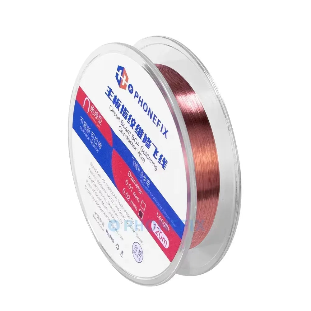 0.01mm 0.02mm Insulated Fly Line Superfine Silver Jump Wire Fo Tablet Logic Board BGA  Soldering Repair