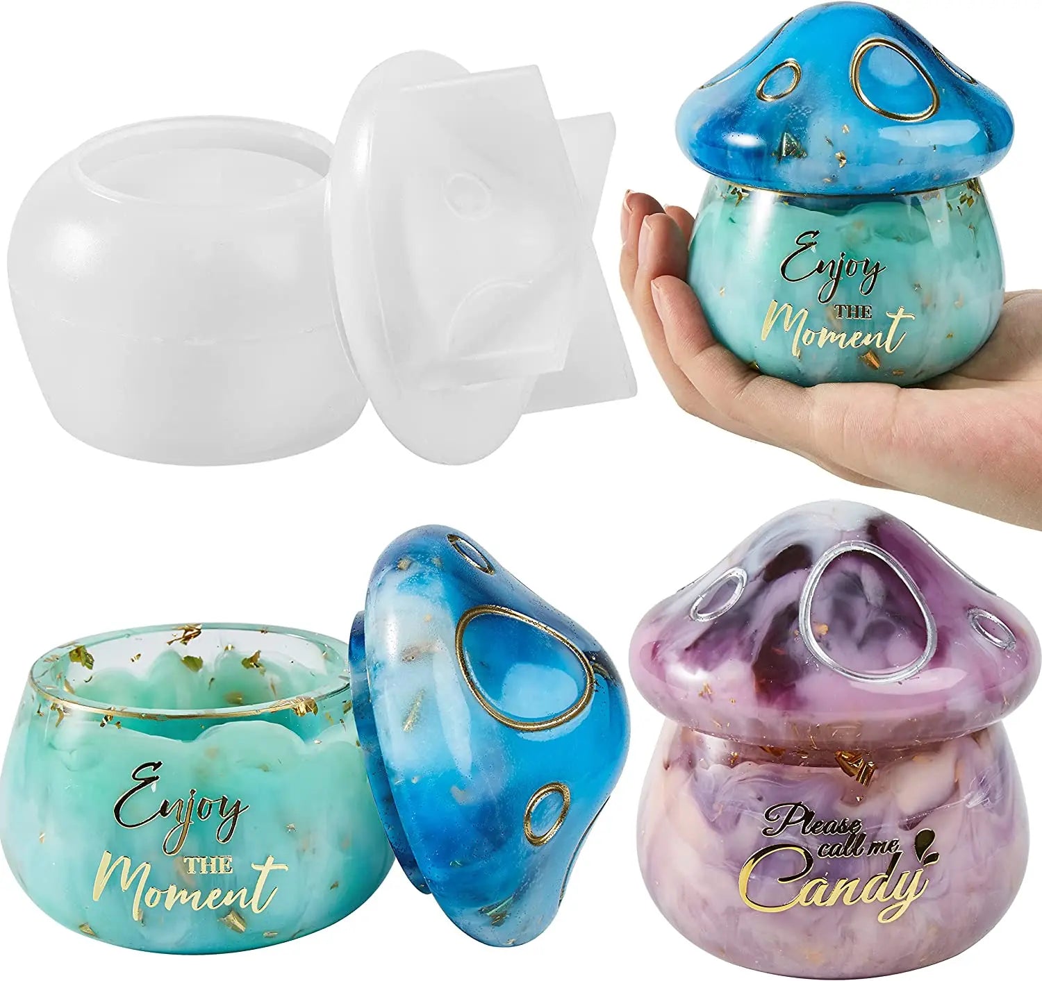 Silica Gel Mold Epoxy Resin Technology Mushroom Jar Mold Is Suitable for DIY Storage Box