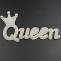 Queen Pearl Beads Crown Patch Rhinestone Decal Clothing DIY Stitching Letter Embroidered Rhinestone Adhesive Letters