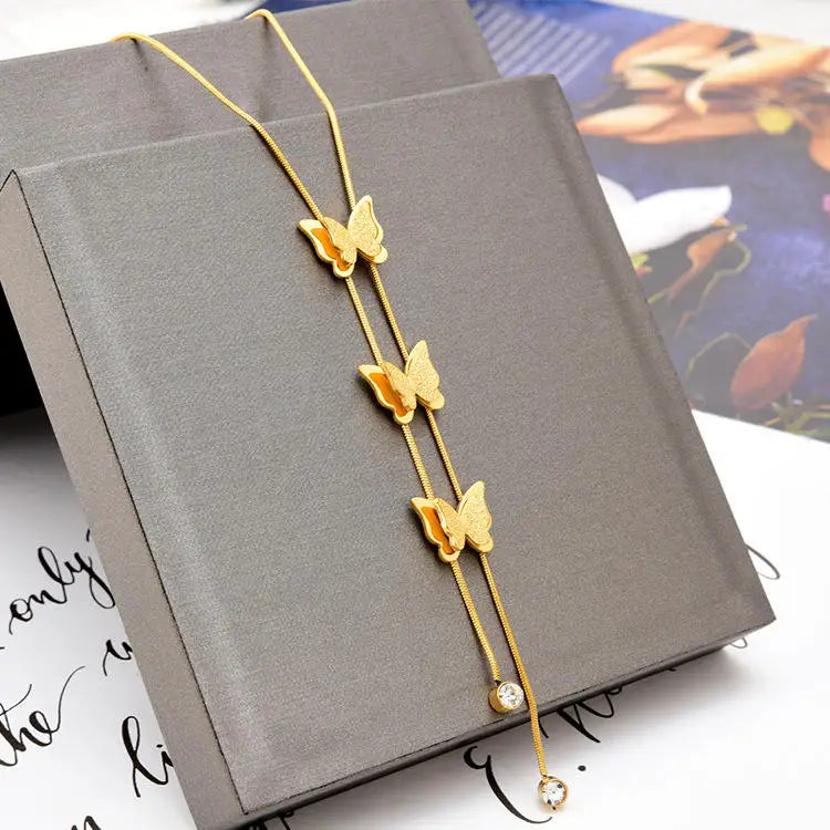 Manufacturer Custom Good Quality Jewelry No Tarnish Necklace No Tarnish Jewelry Stainless Steel butterfly Necklace