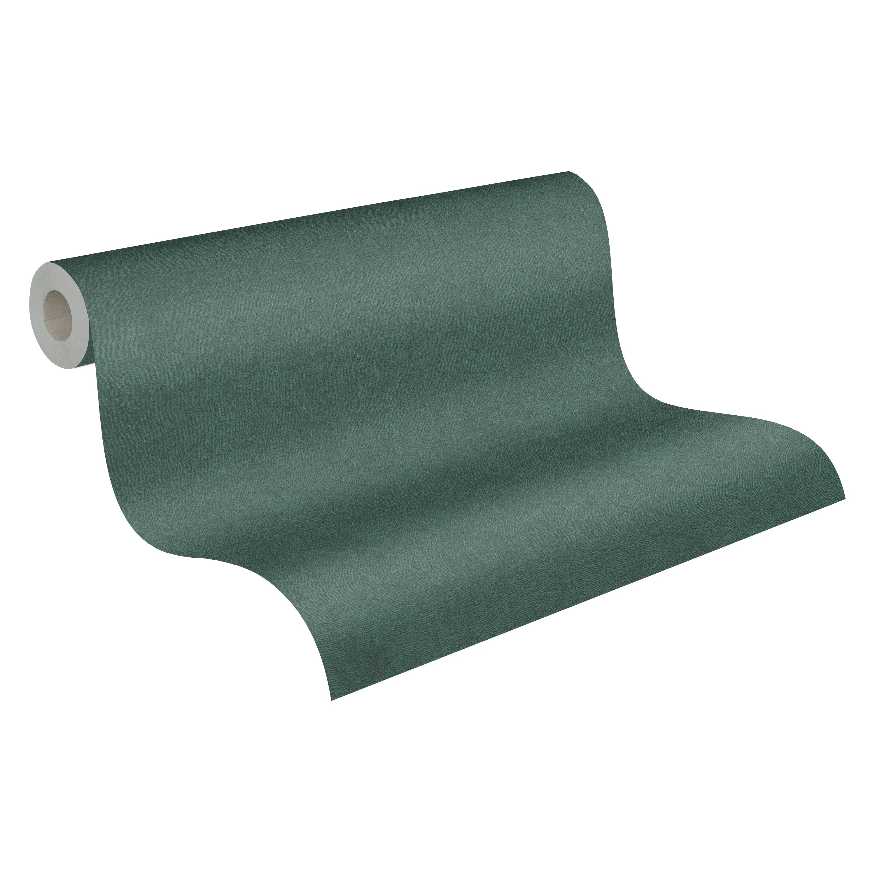 Made in Germany - Wallpaper rolls Monochrome Green - Non Woven Vinyl - Wallpaper Plain Solid Colour for Walls - 1005 x 053 m