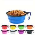 Custom Logo Collapsible Dog Bowl Portable and Foldable Pet Travel Bowls Silicone Collapsible Dog Water Feeder Pet Cat Bowl