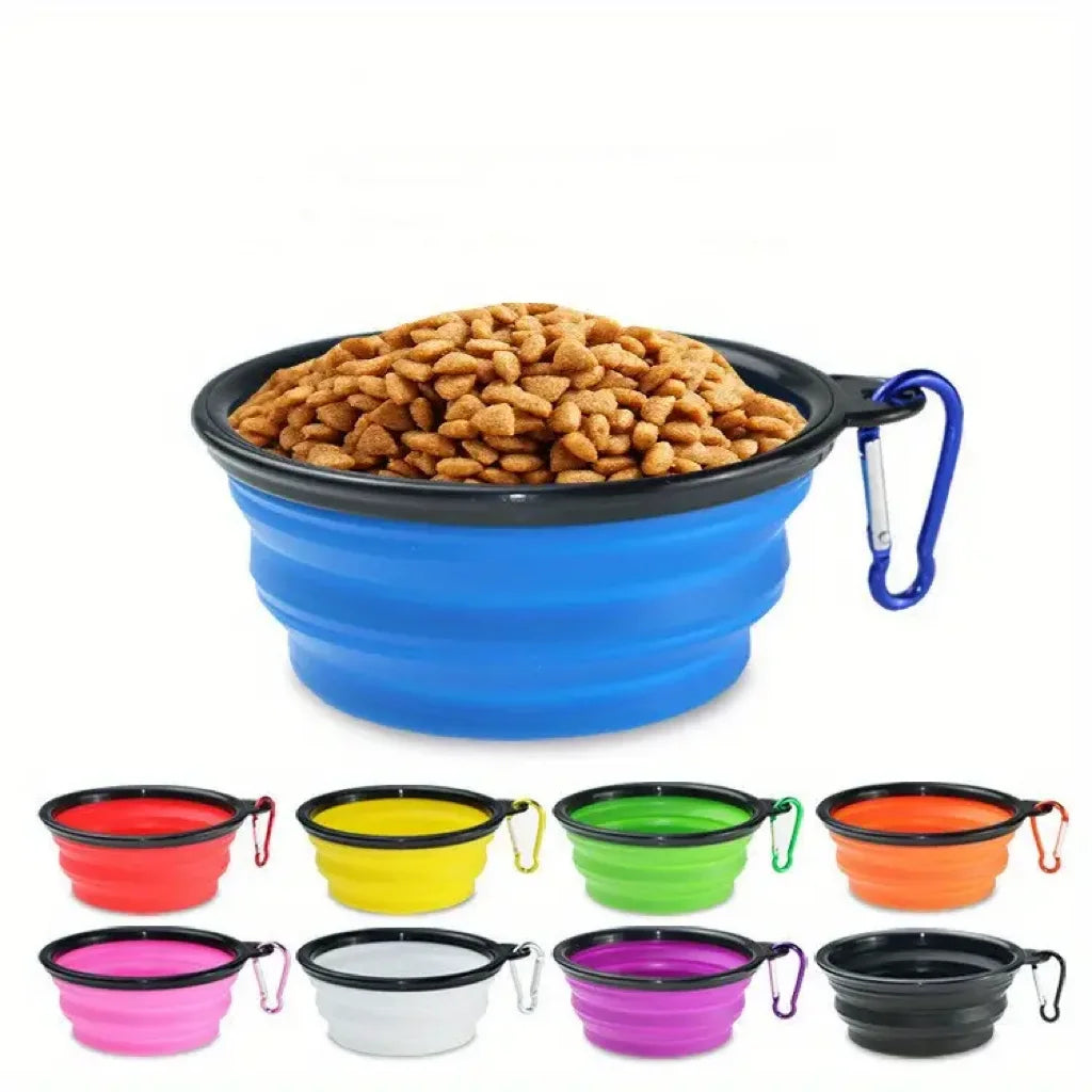 Custom Logo Collapsible Dog Bowl Portable and Foldable Pet Travel Bowls Silicone Collapsible Dog Water Feeder Pet Cat Bowl